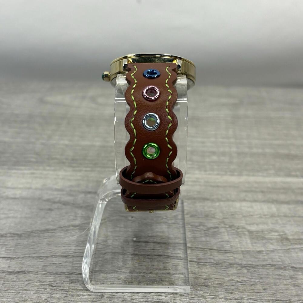 Isaac Mizrahi x Crayola Designer Watch - Gold Tone & Colorful Grommet Leather - Picture 6 of 11